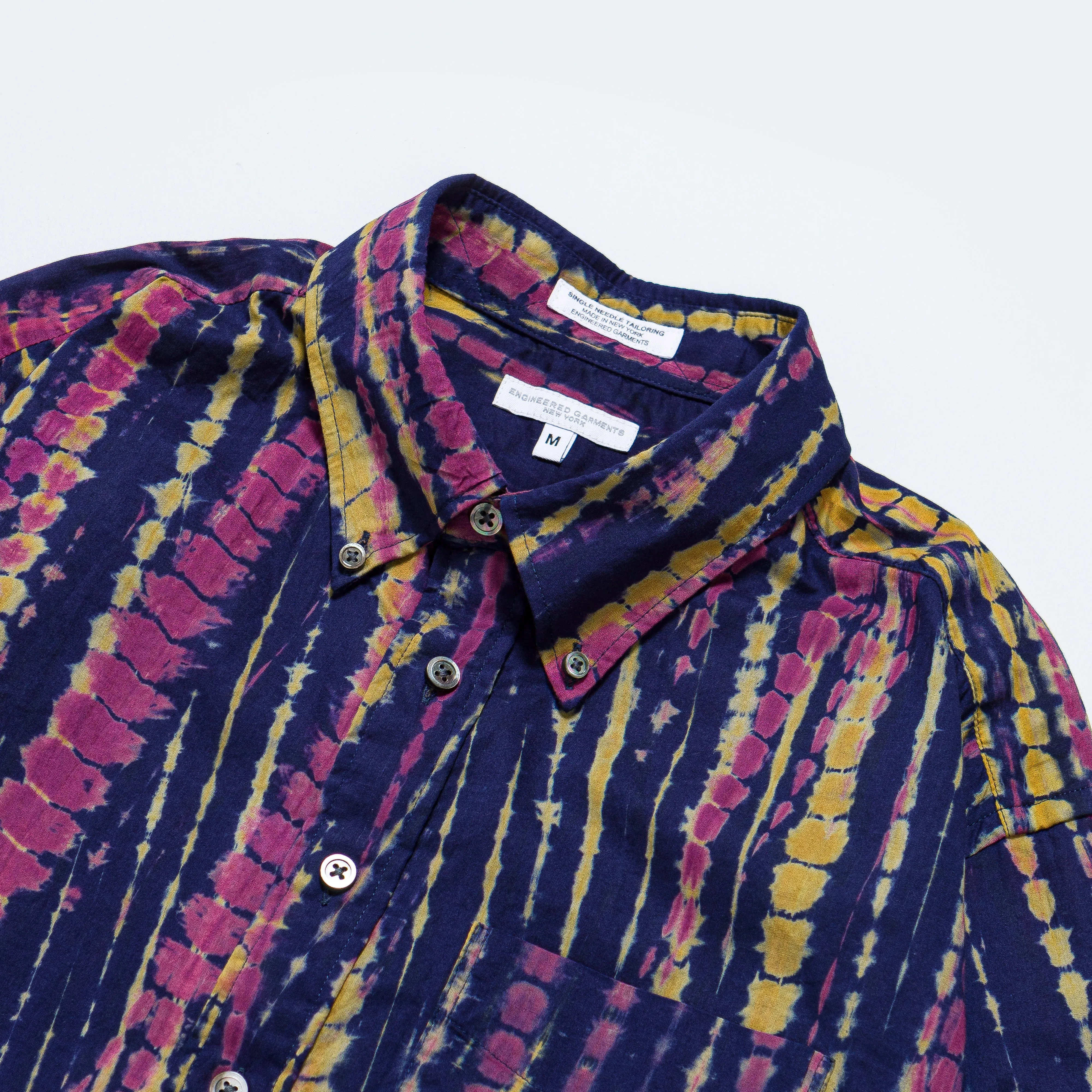 19 Century BD Shirt - Navy Cotton Lawn Batik Stripe