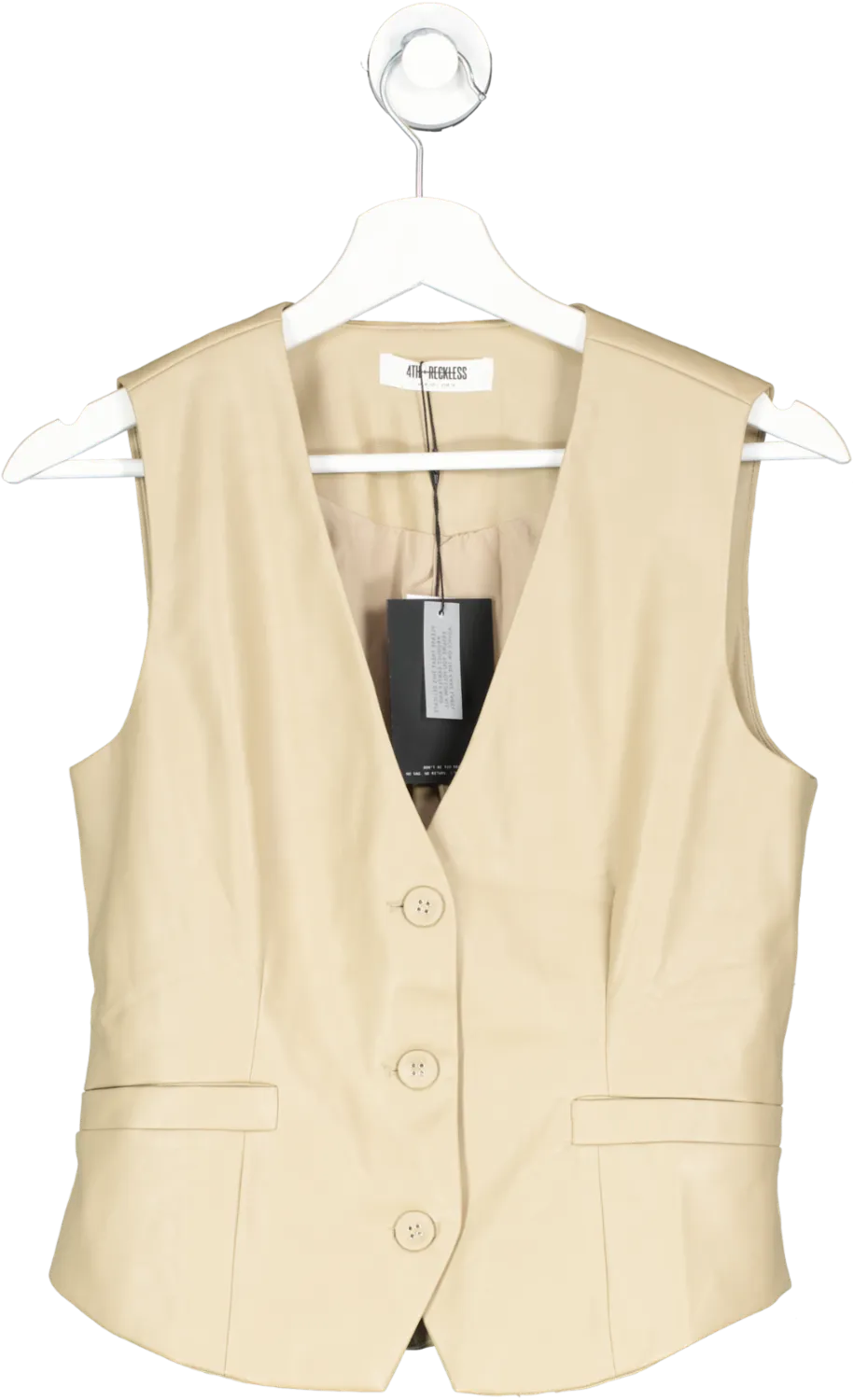 4th & Reckless Beige Wren Waistcoat UK 8