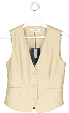 4th & Reckless Beige Wren Waistcoat UK 8