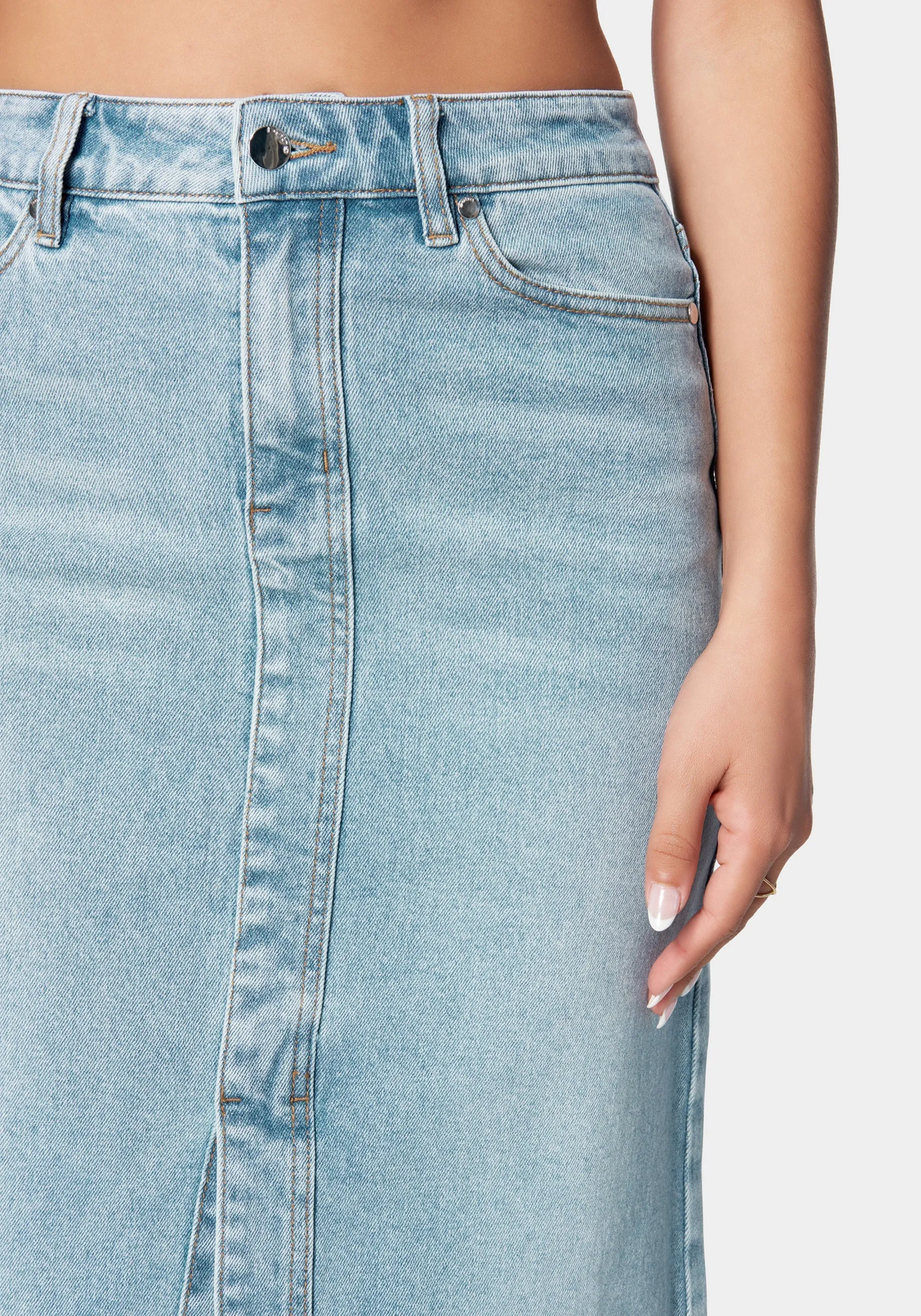 5 Pockets Denim Column Skirt