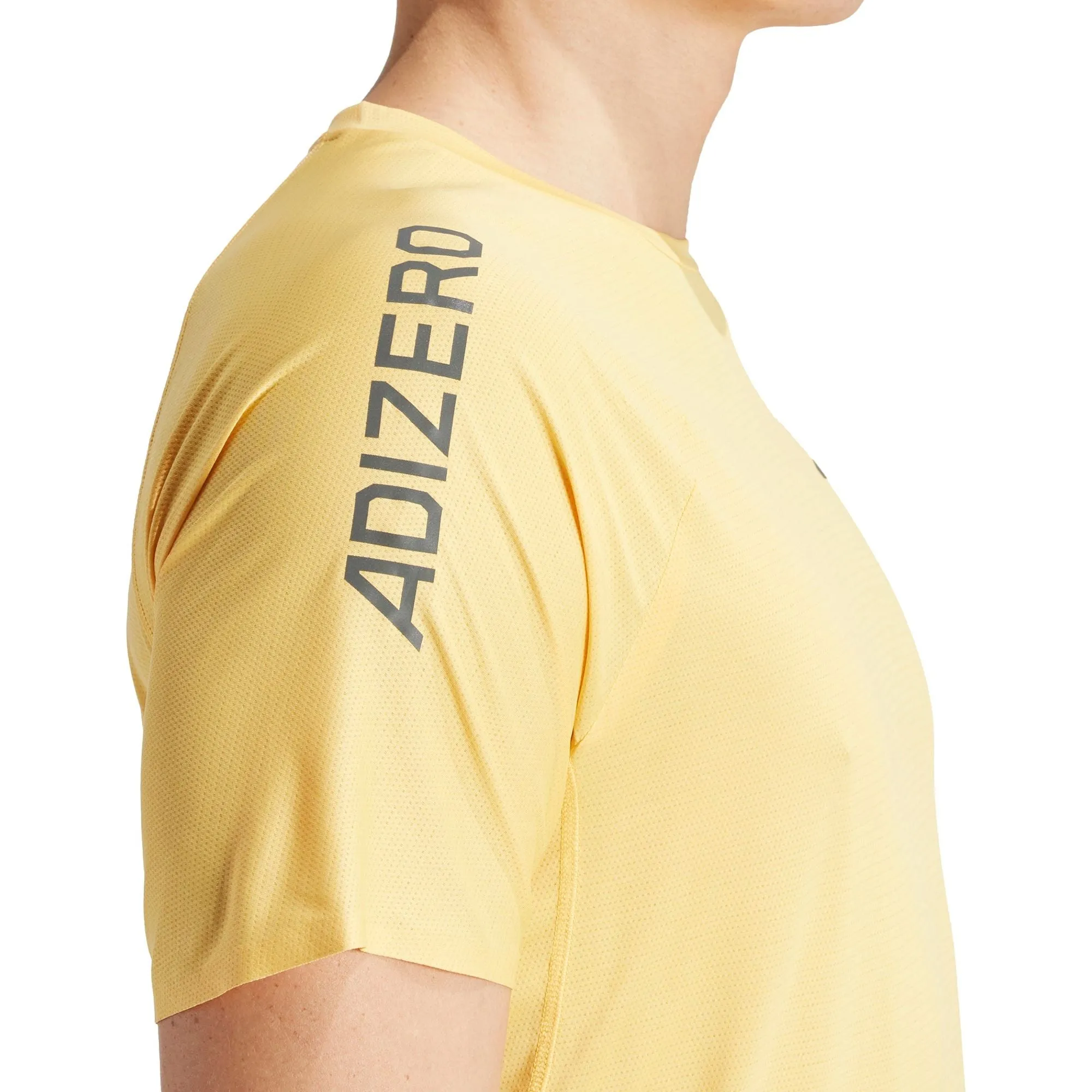 adidas Adizero Short Sleeve Mens Running Top - Yellow