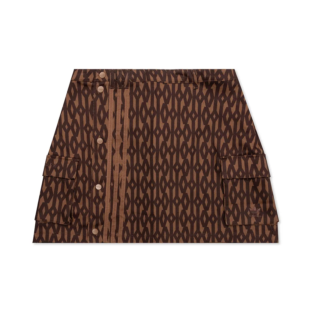 Adidas Originals x Ivy Park Monogram Skirt - Wild Brown/Night Red