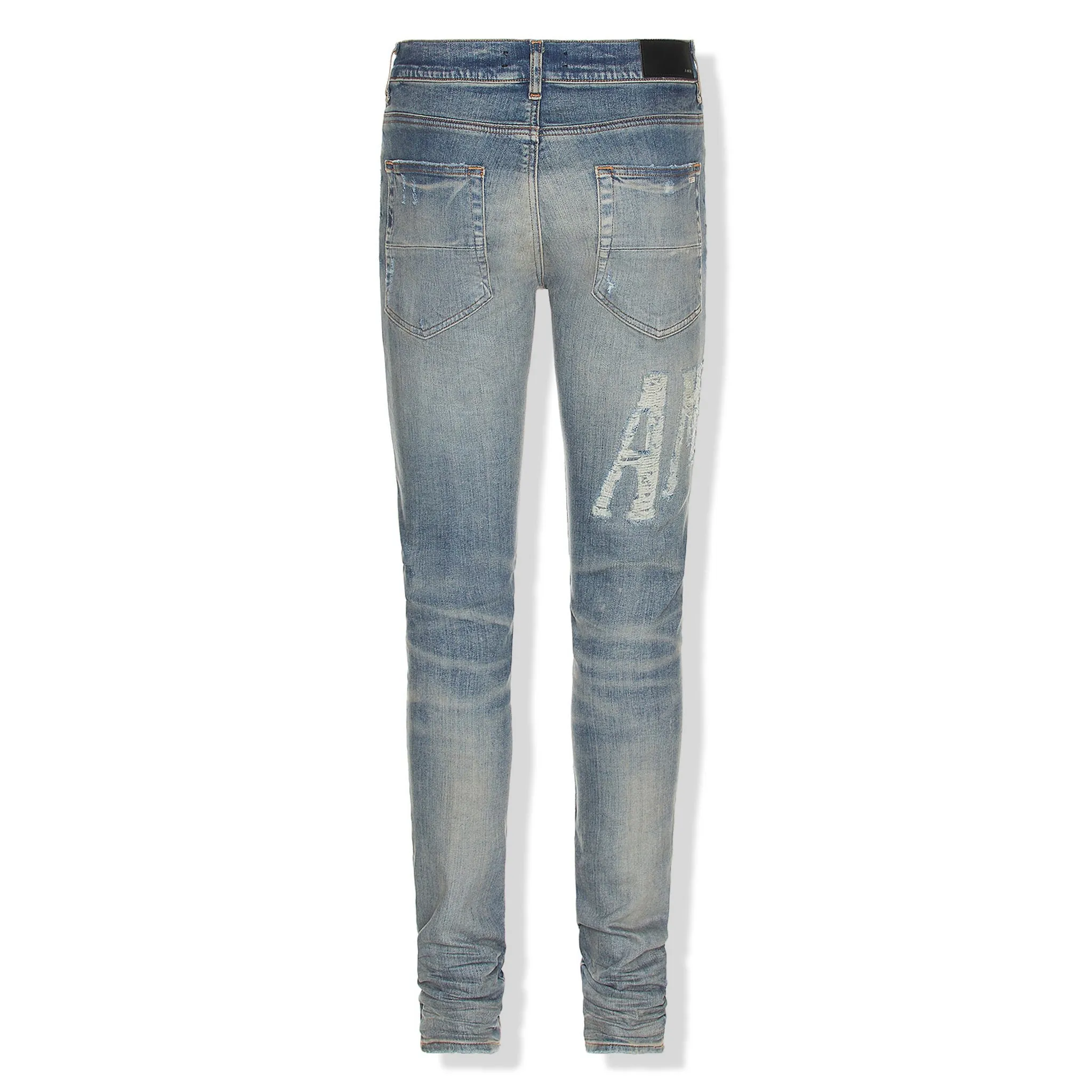 Amiri Distressed Logo Clay Indigo Jeans