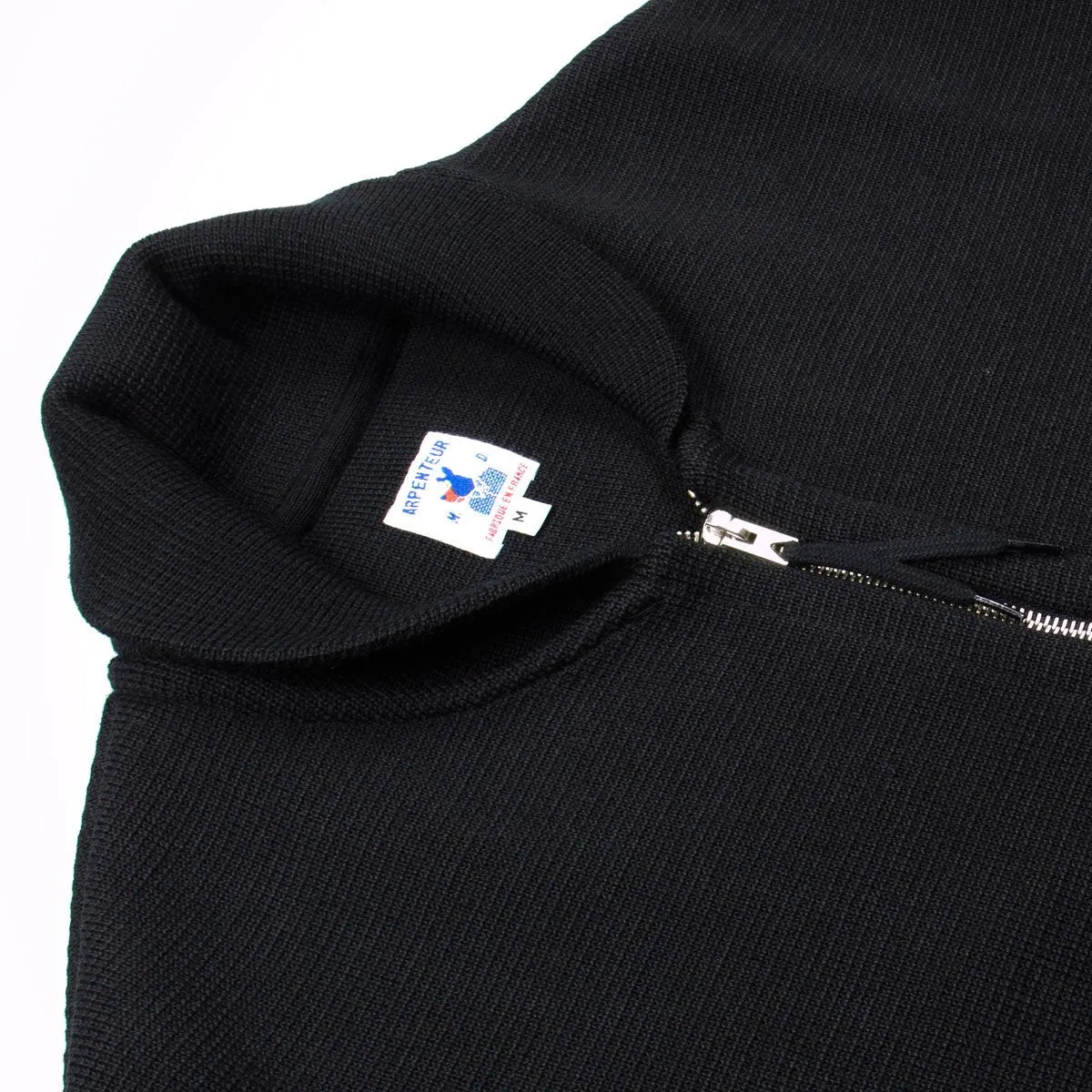 Arpenteur - Roscoff Zipped Cardigan - Black Wool Milano Knit