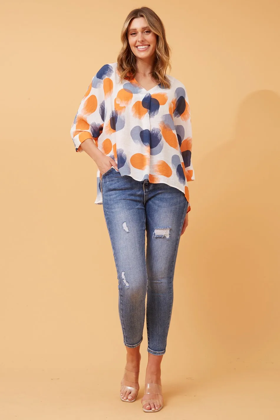 ASHER OVERSIZED POLKA DOT TOP