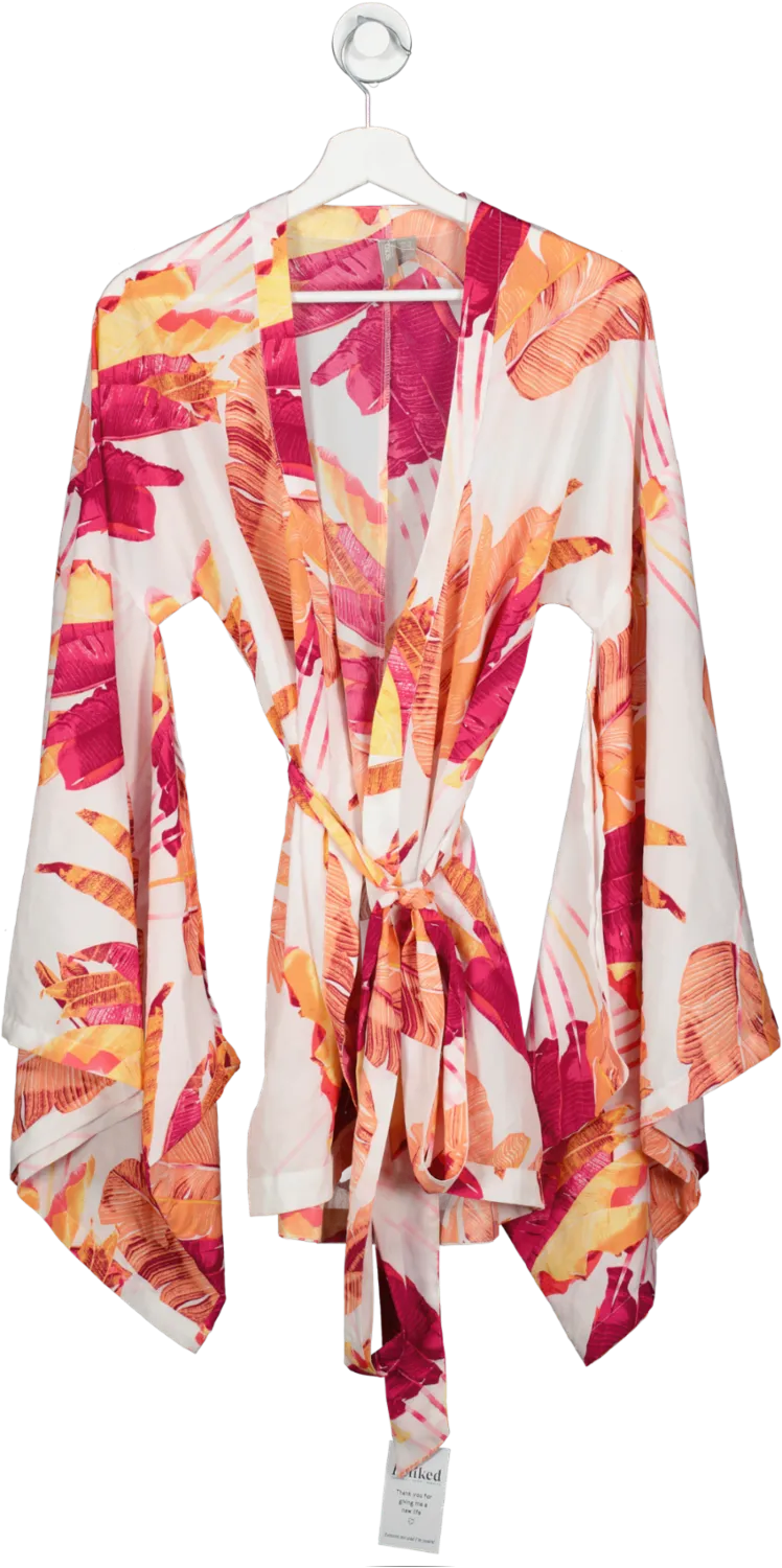 ASOS Pink Over Sized Sleeve Belted Short Kimono UK 6