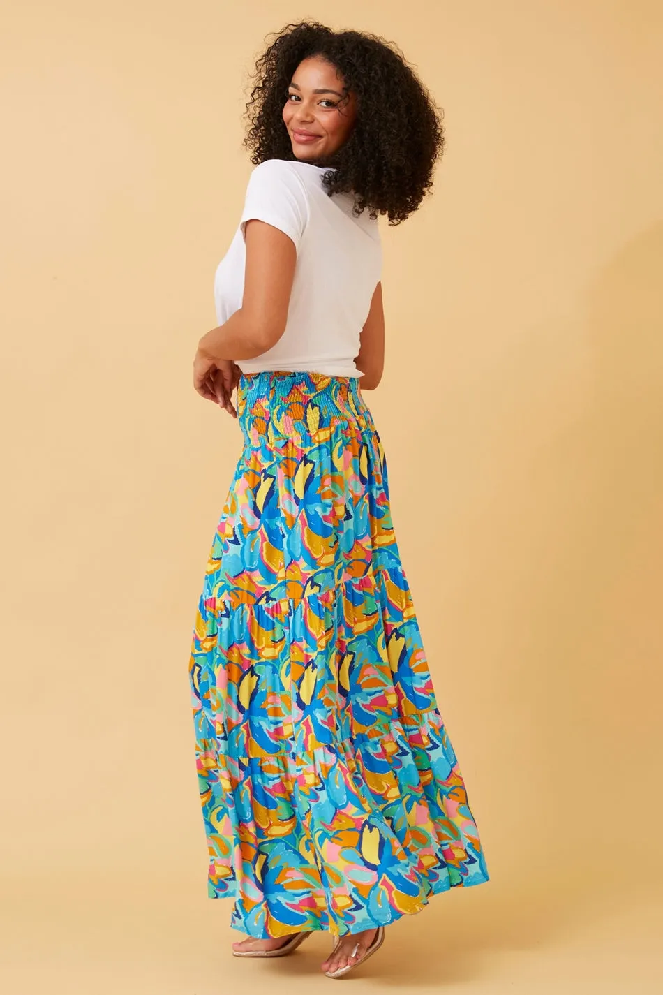 BETTINA ABSTRACT PRINT MAXI SKIRT