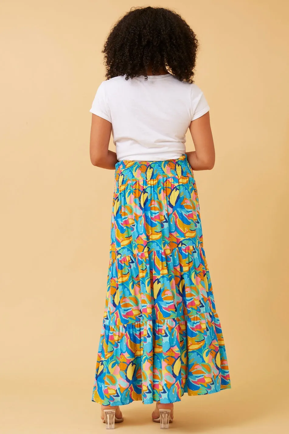 BETTINA ABSTRACT PRINT MAXI SKIRT