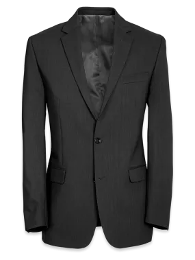 Classic Fit Essential Wool Notch Lapel Suit Jacket - Black