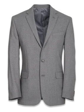 Classic Fit Essential Wool Notch Lapel Suit Jacket - Grey