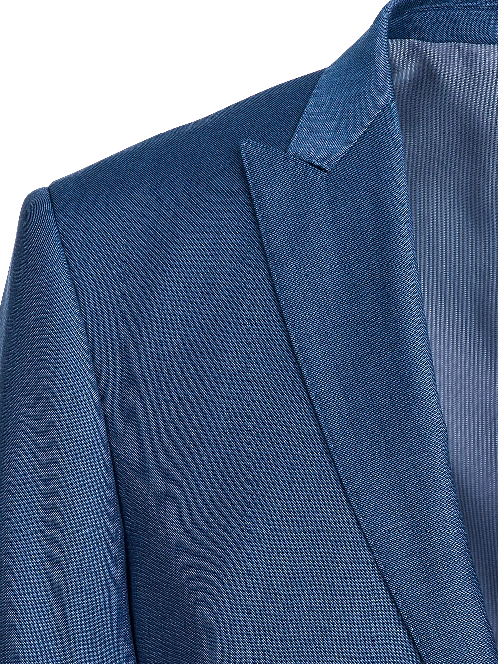 Classic Fit Sharkskin Peak Lapel Suit Jacket - Slate Blue