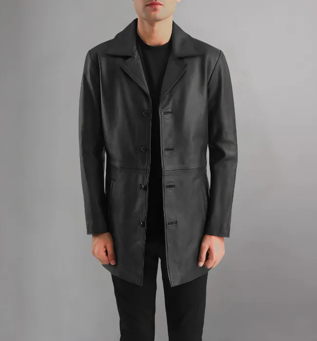 Classmith Black Leather Coat