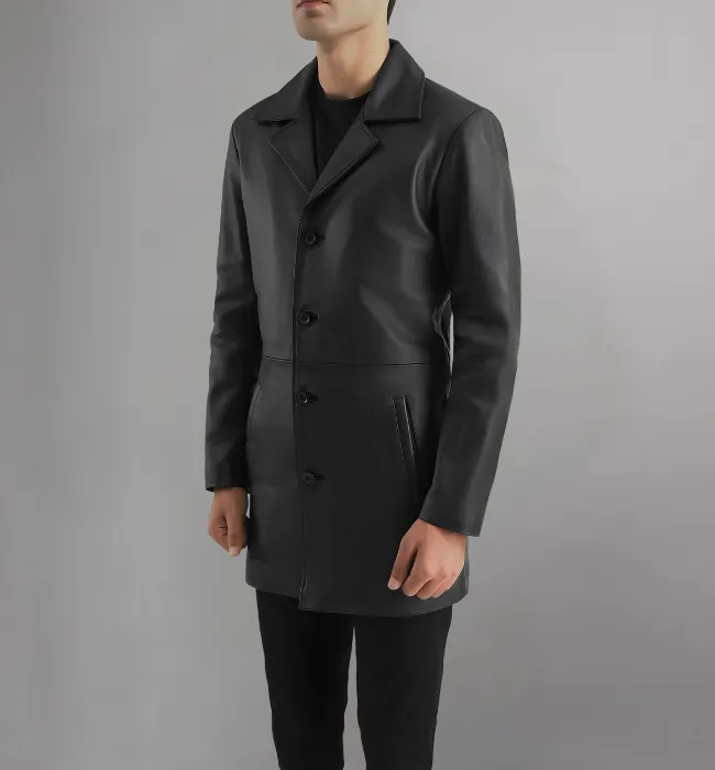 Classmith Black Leather Coat