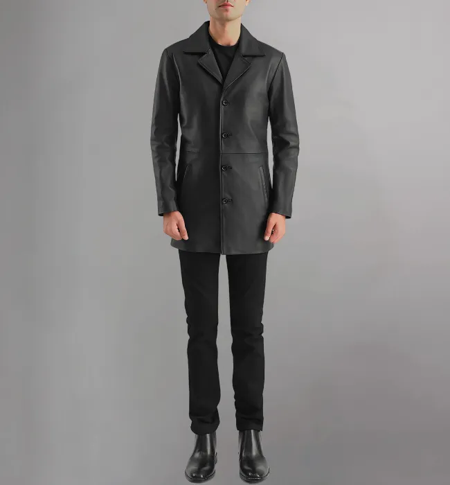 Classmith Black Leather Coat