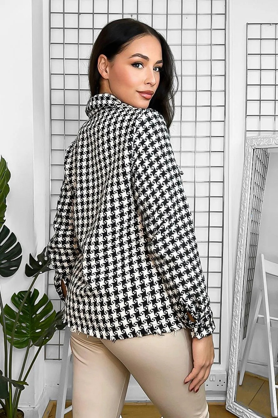 Curve Dogtooth Check Shacket