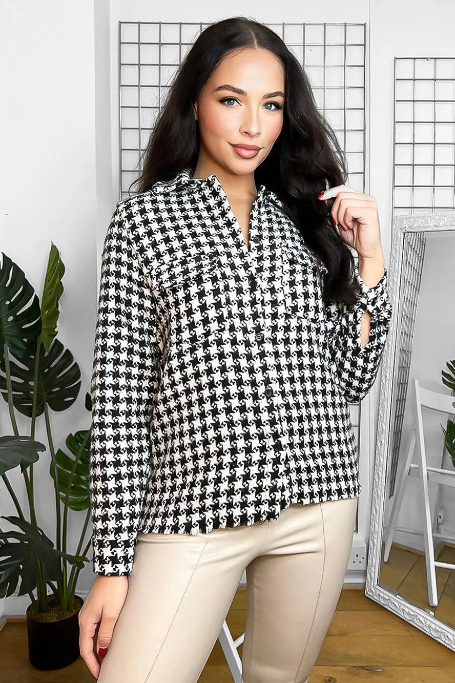 Curve Dogtooth Check Shacket