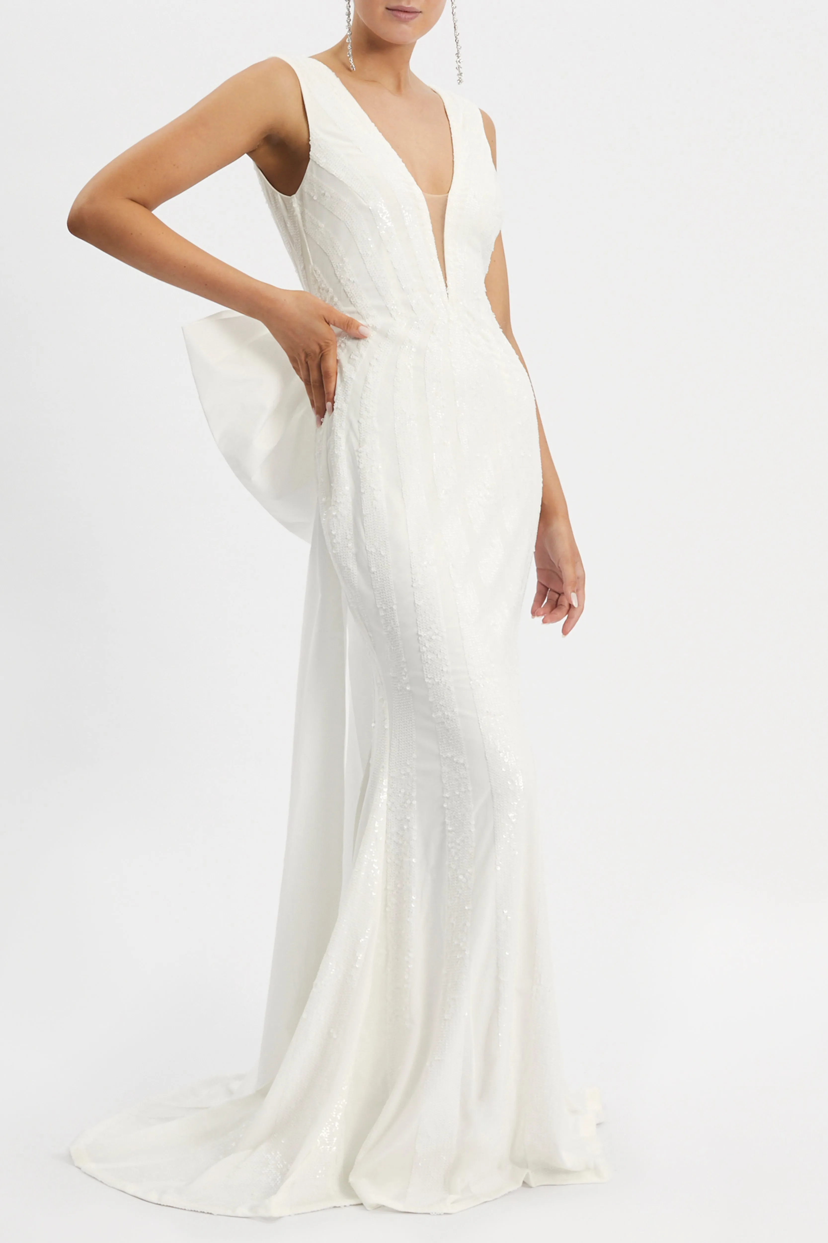 Davina Bow Gown Ivory