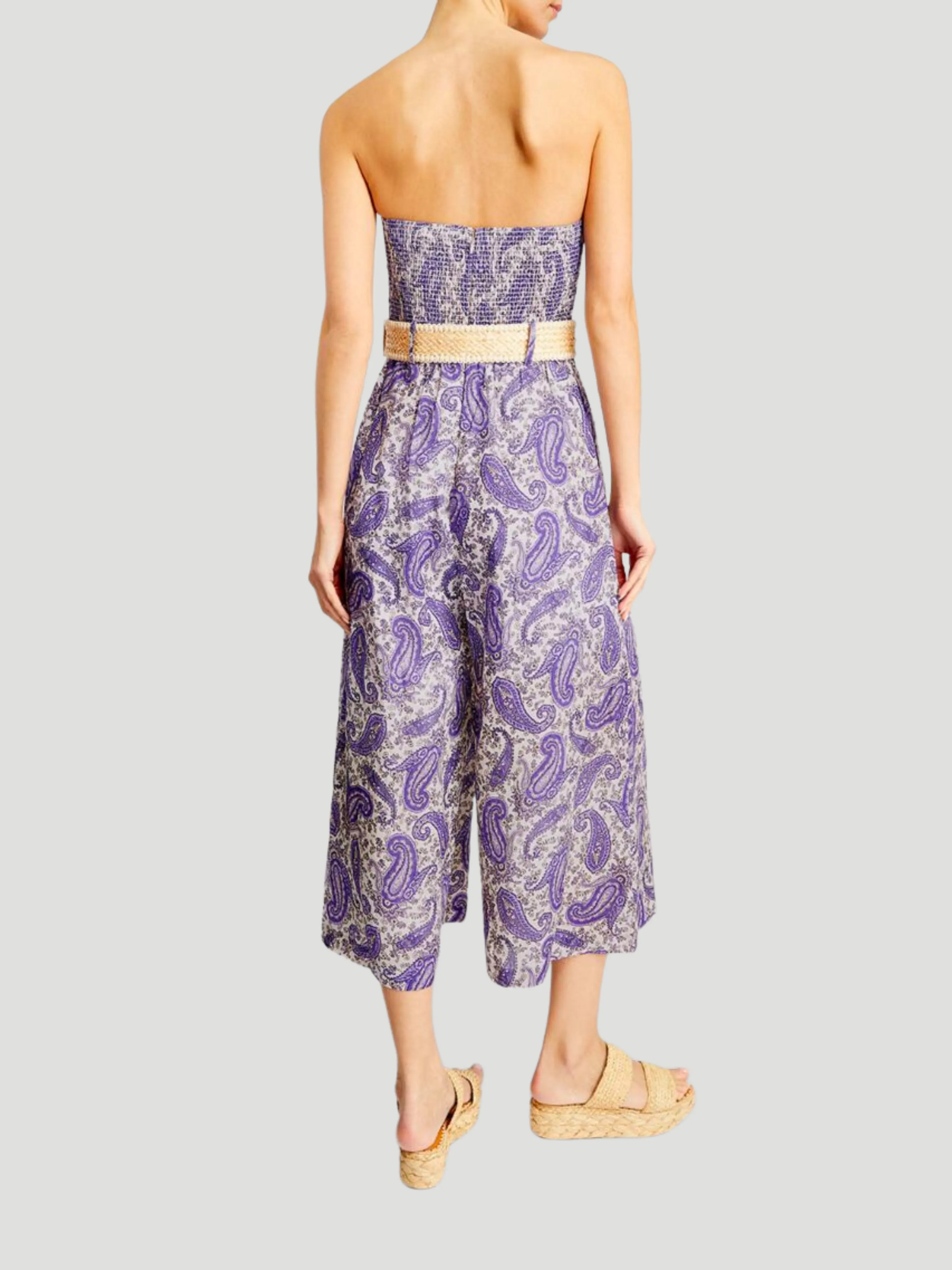 Devi Strappless Paisley Jumpsuit