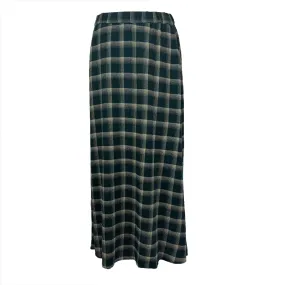 Diega Bottle Green Check Wool Mix Maxi Skirt M