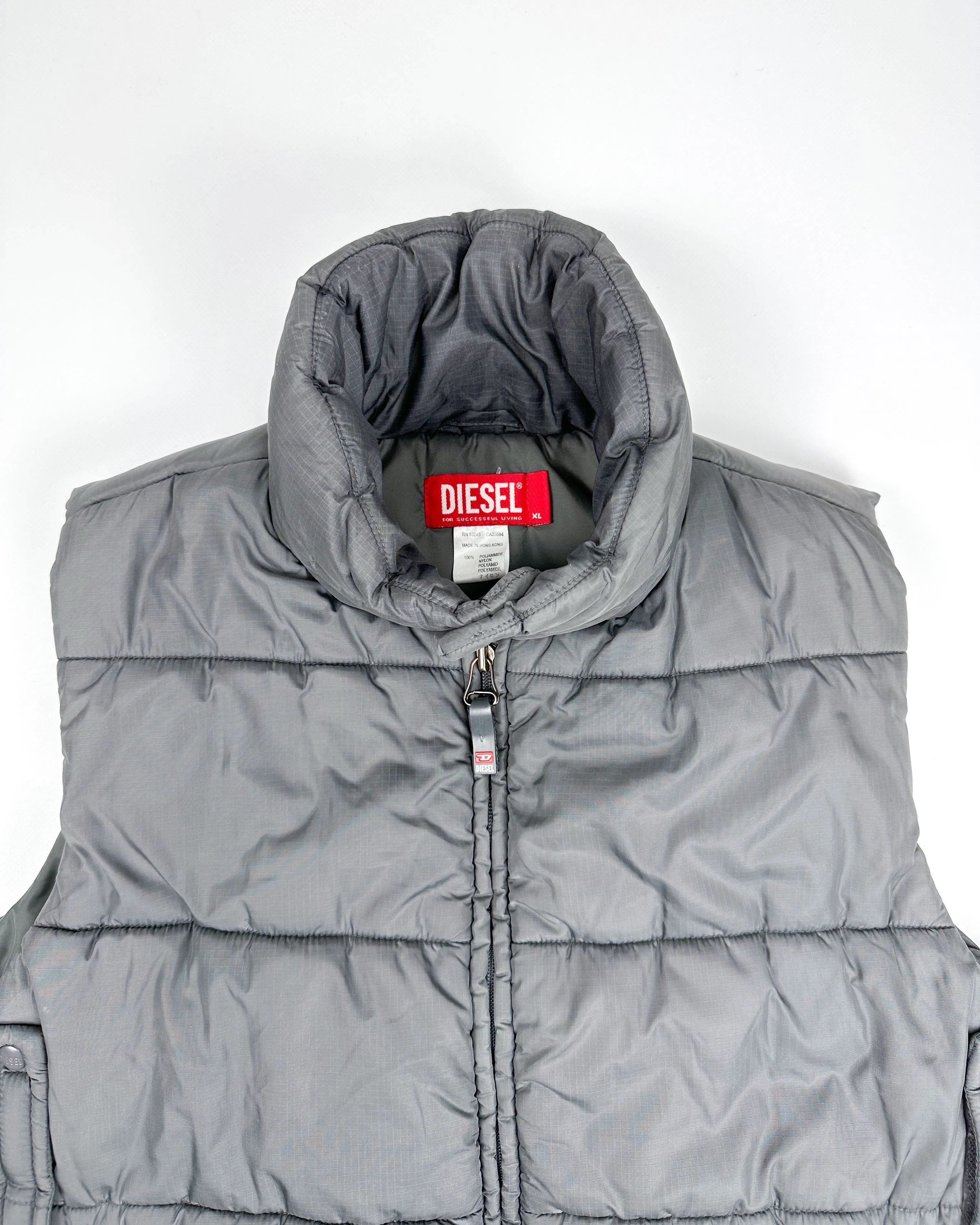 Diesel Grey Puffer Vest 2000's