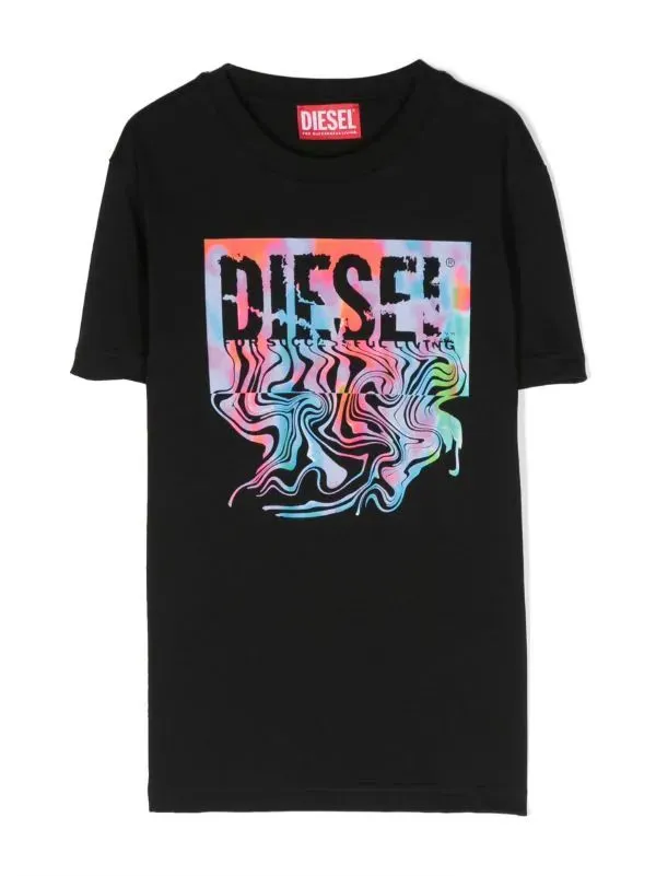 Diesel T-Shirt Colourful Logo Black