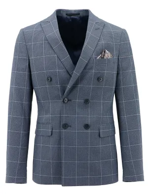 Edward Blue Grey Double Breasted Suit