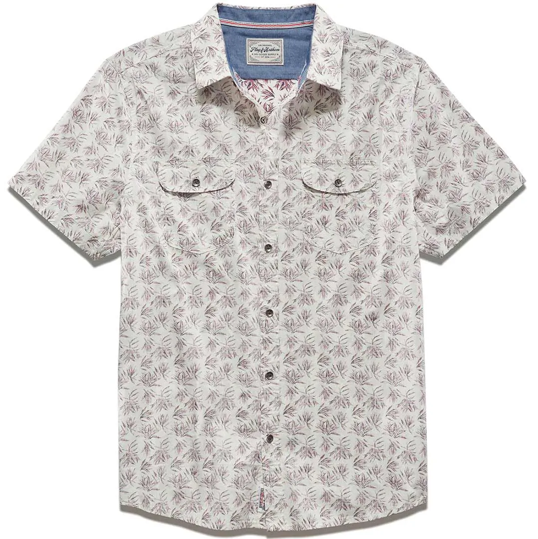 Flag & Anthem Men's Englewood Leaf Print Vintage Washed Button-Down Shirt