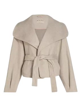 Free People Stone Cashmere-feel Belted Jacket UK M