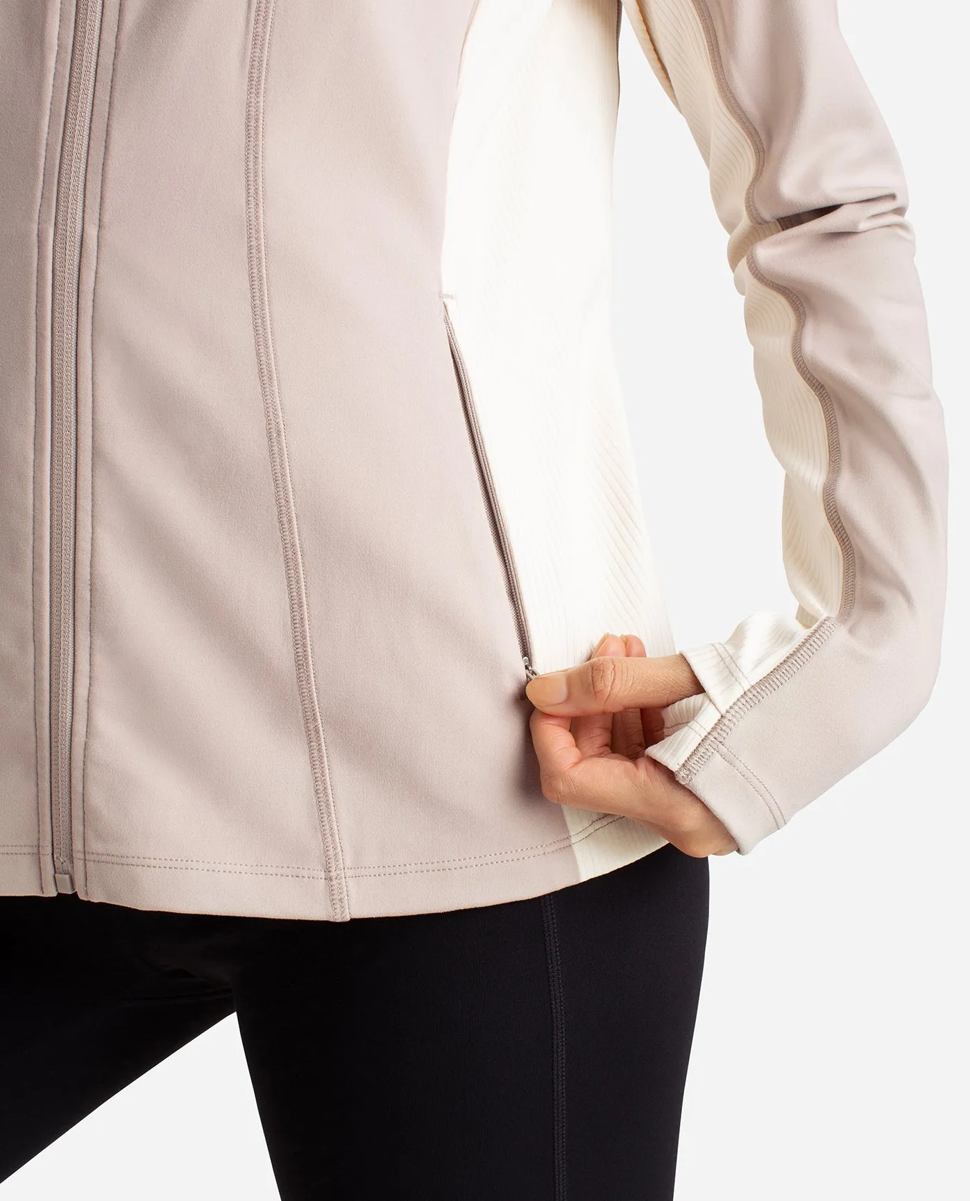 Full-Zip Colorblocked Yoga Jacket