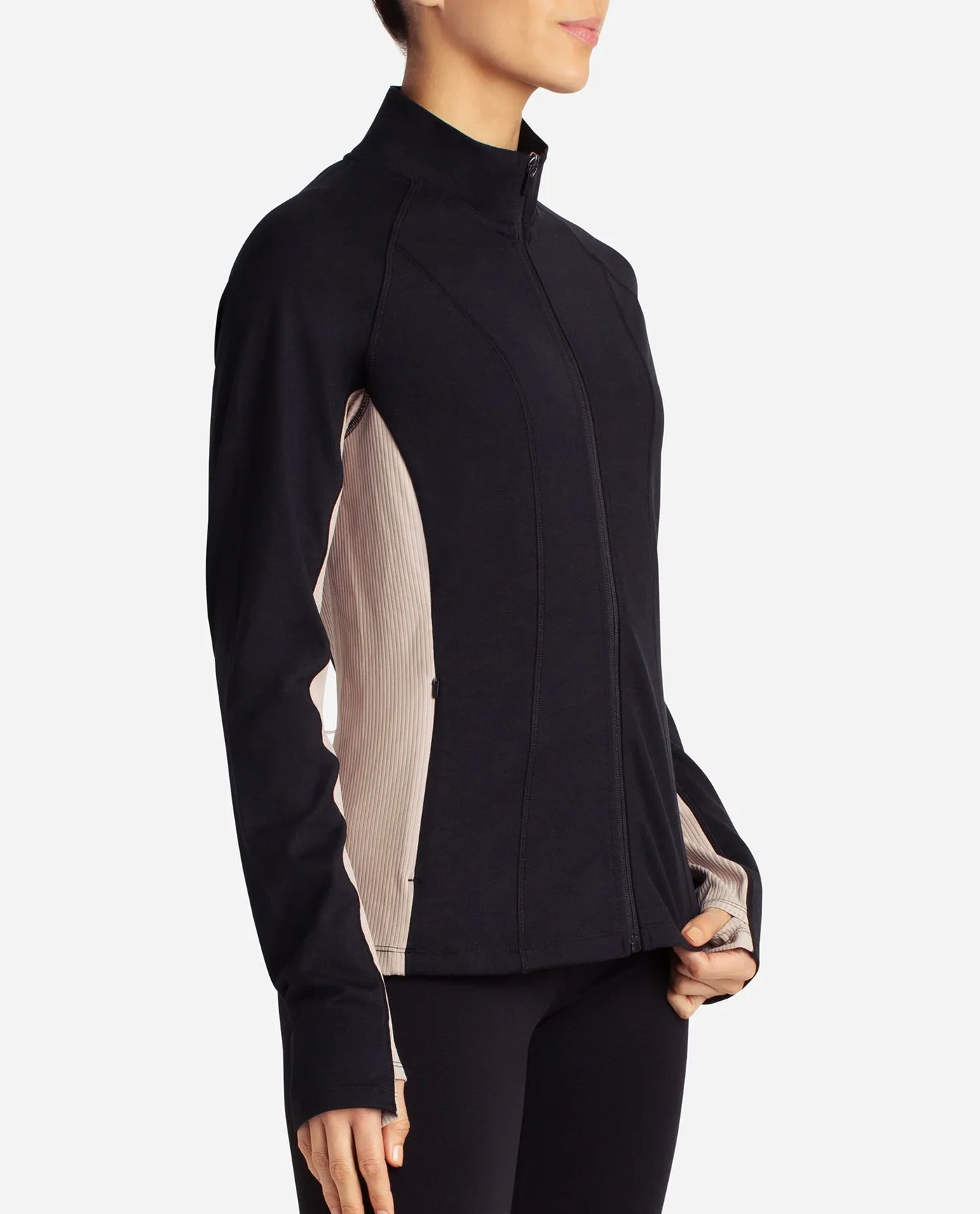 Full-Zip Colorblocked Yoga Jacket