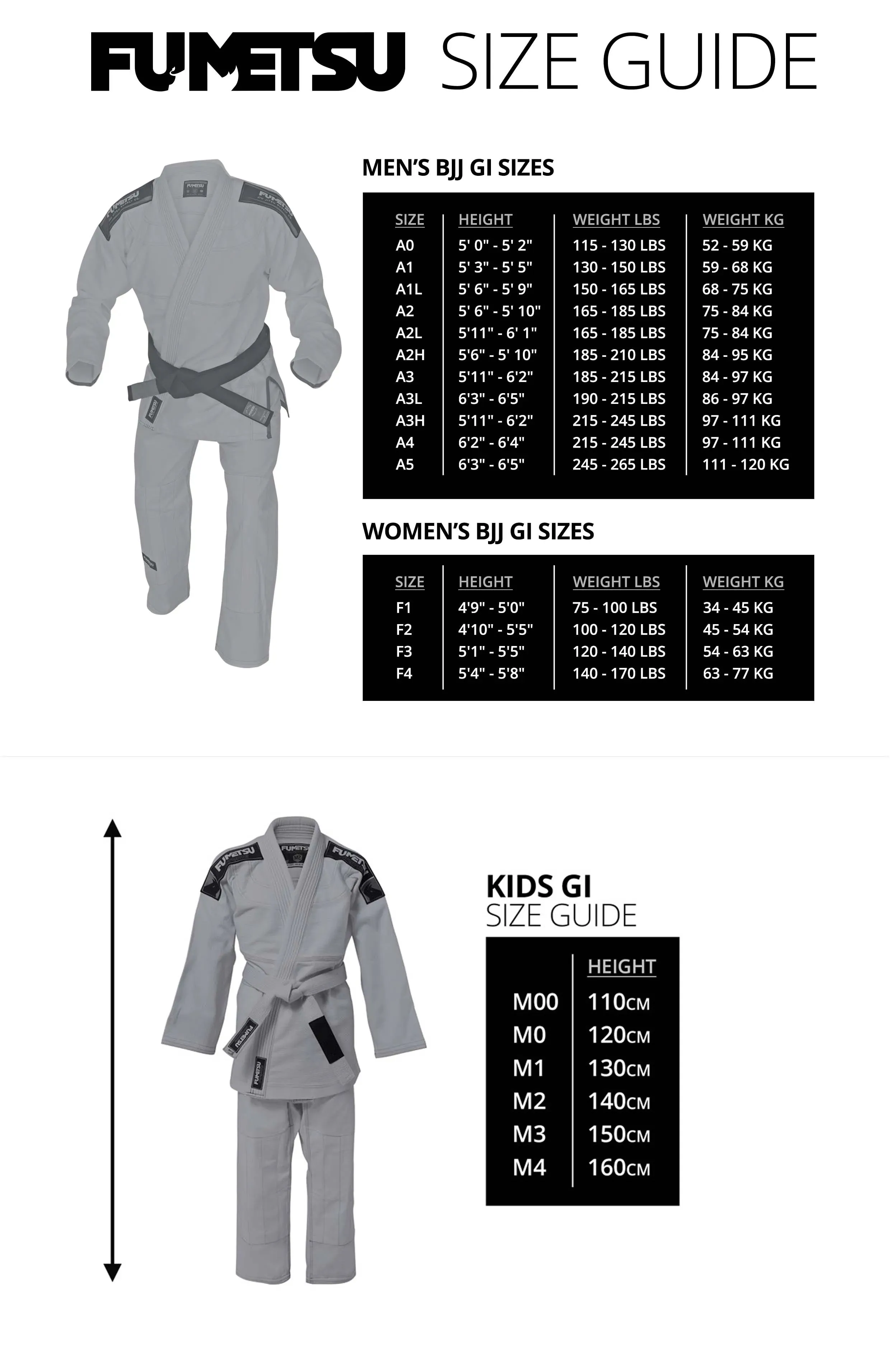 Fumetsu Arc Mens BJJ Gi - Black