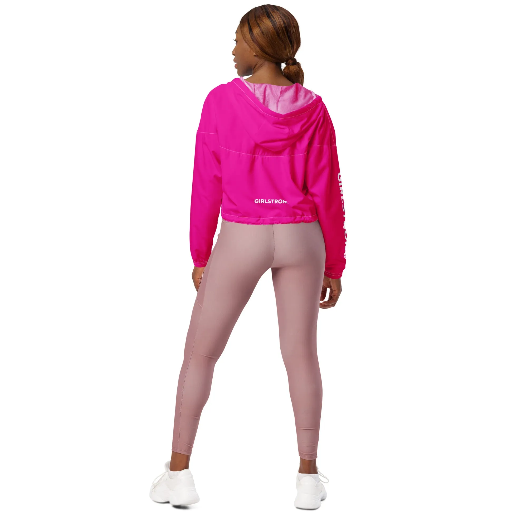 GIRLFRIEND PULLOVER CROP WINDBREAKER POWER PINK GIRLSTRONG