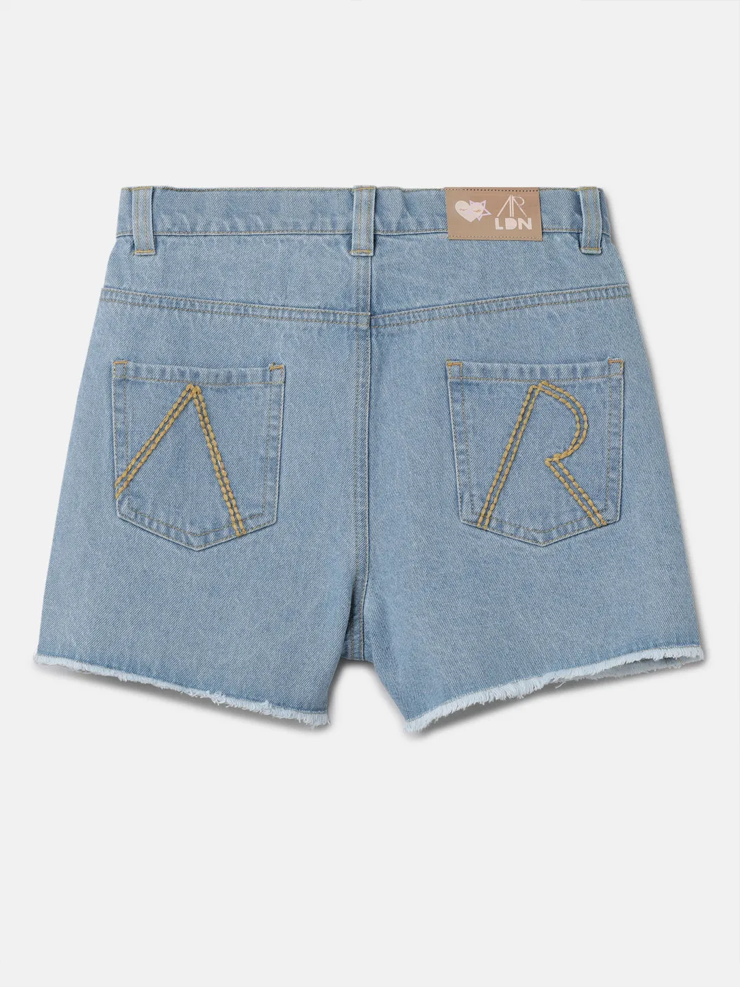 Girls Blue Bleach Wash Denim Shorts