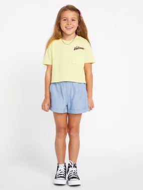 Girls Pocket Dial Short Sleeve Tee - Citron