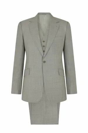 Grey Wool Three-Piece Single Breasted Suit