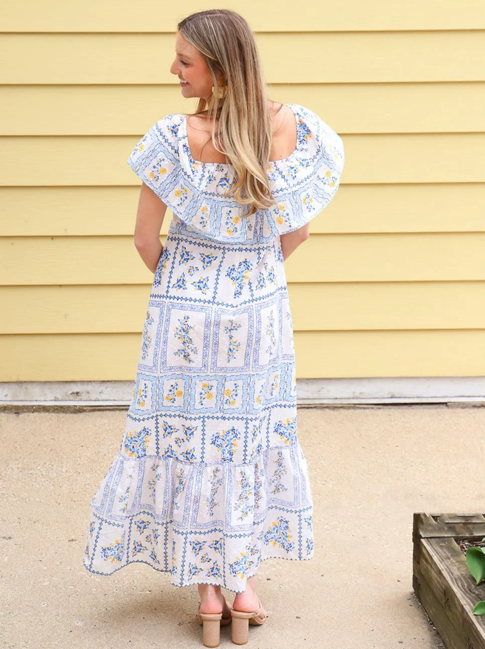 Hamptons Ruffle Sleeve Maxi Dress