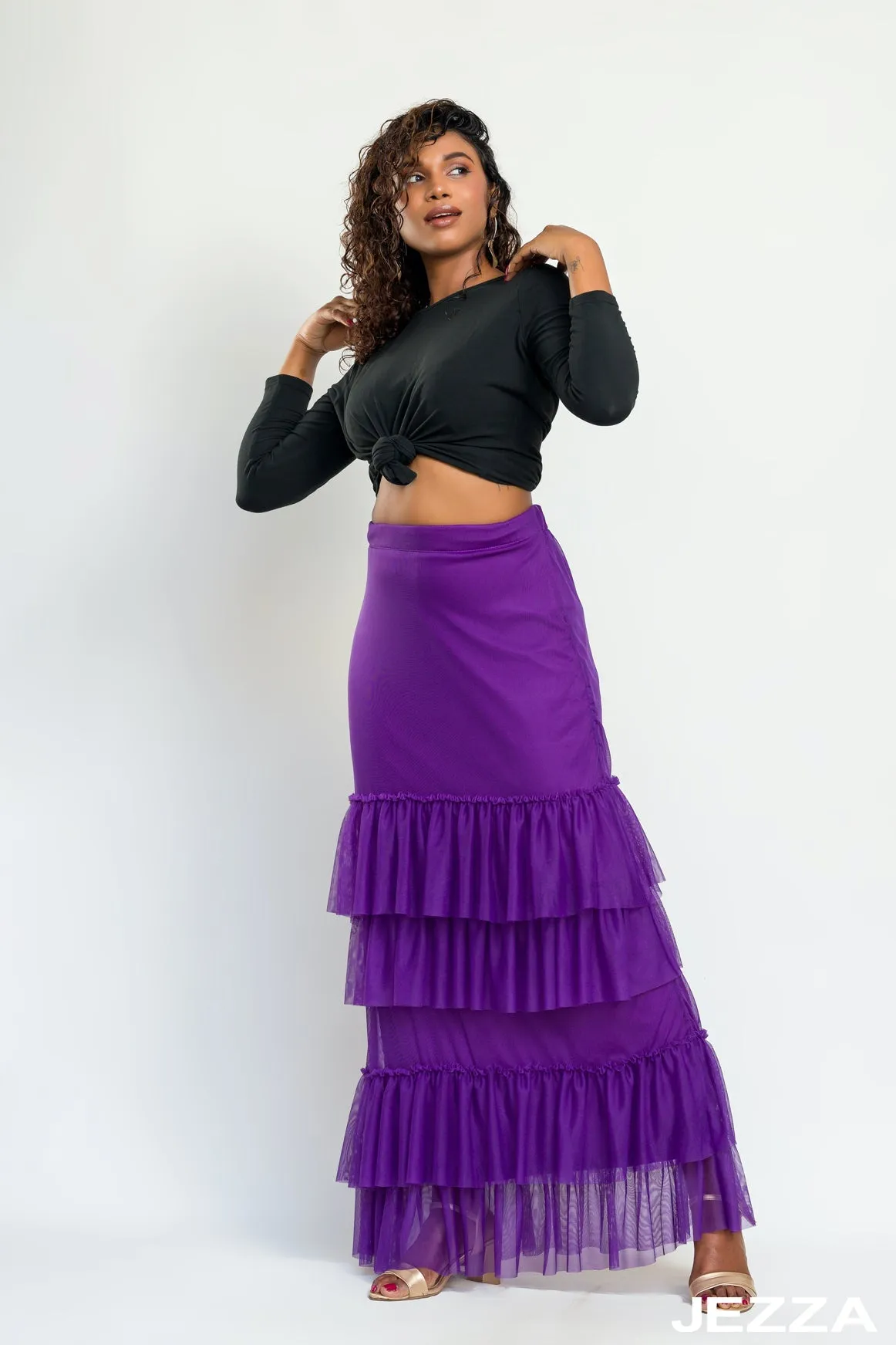 JEZZA Purple Colour Women's Modest Skirt 41753