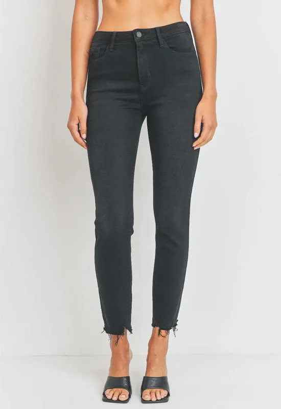 Just Black - Hi Rise Slim Straight Jean Washed Black