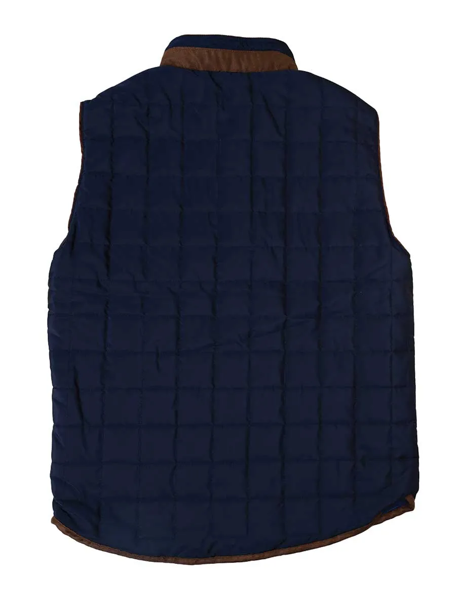 Kings Club Couture Navy Quilted Hunting Jacket For Men KCJVQH02