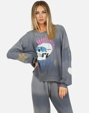 Lauren Moshi Sierra Moshi Lightning Skull Sweatshirt