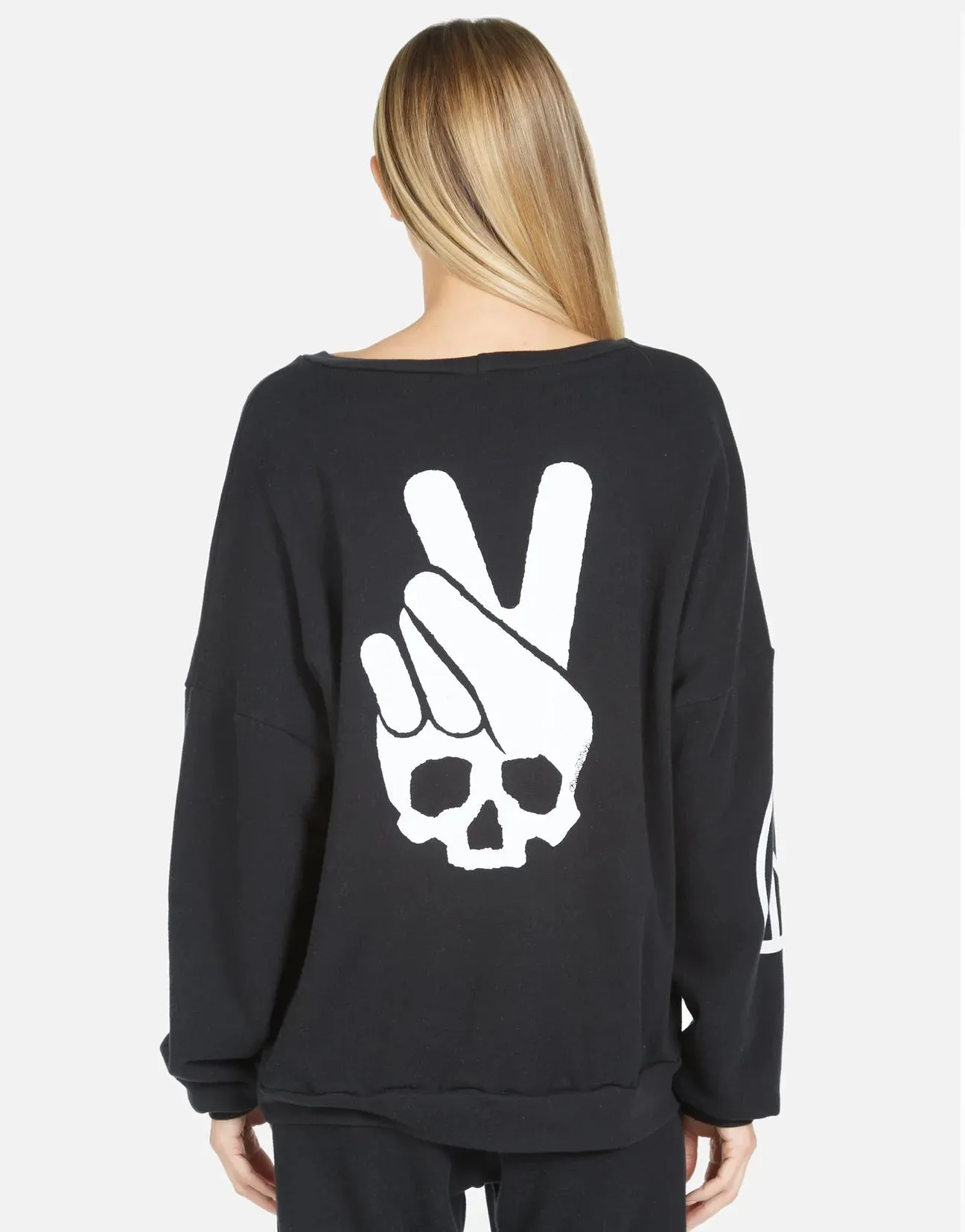 Lauren Moshi Sierra Skull Peace Hand Sweatshirt