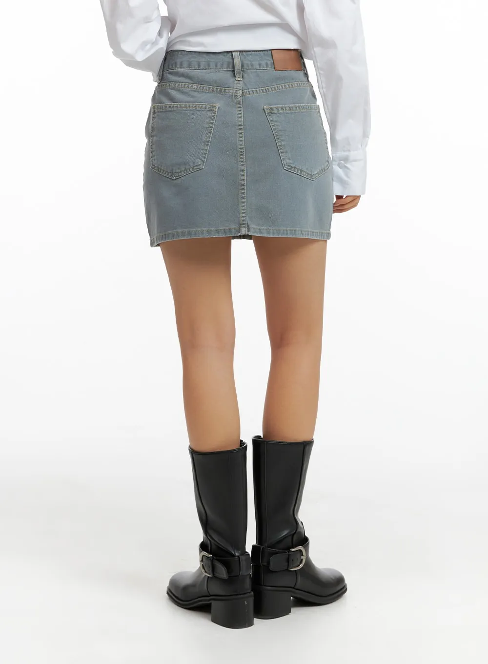 Light Washed Denim Mini Skirt CF427