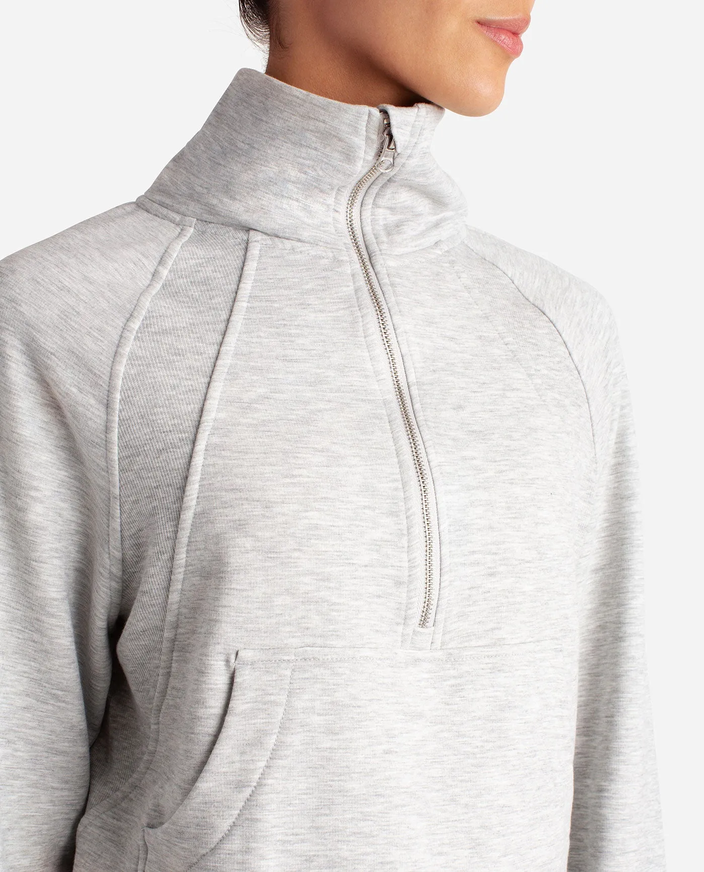 Mixed Rib Half Zip Jacket