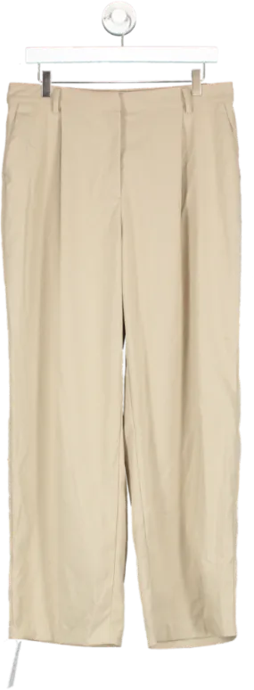 NA-KD Beige X Claire Rose Straight Leg Trousers UK XL