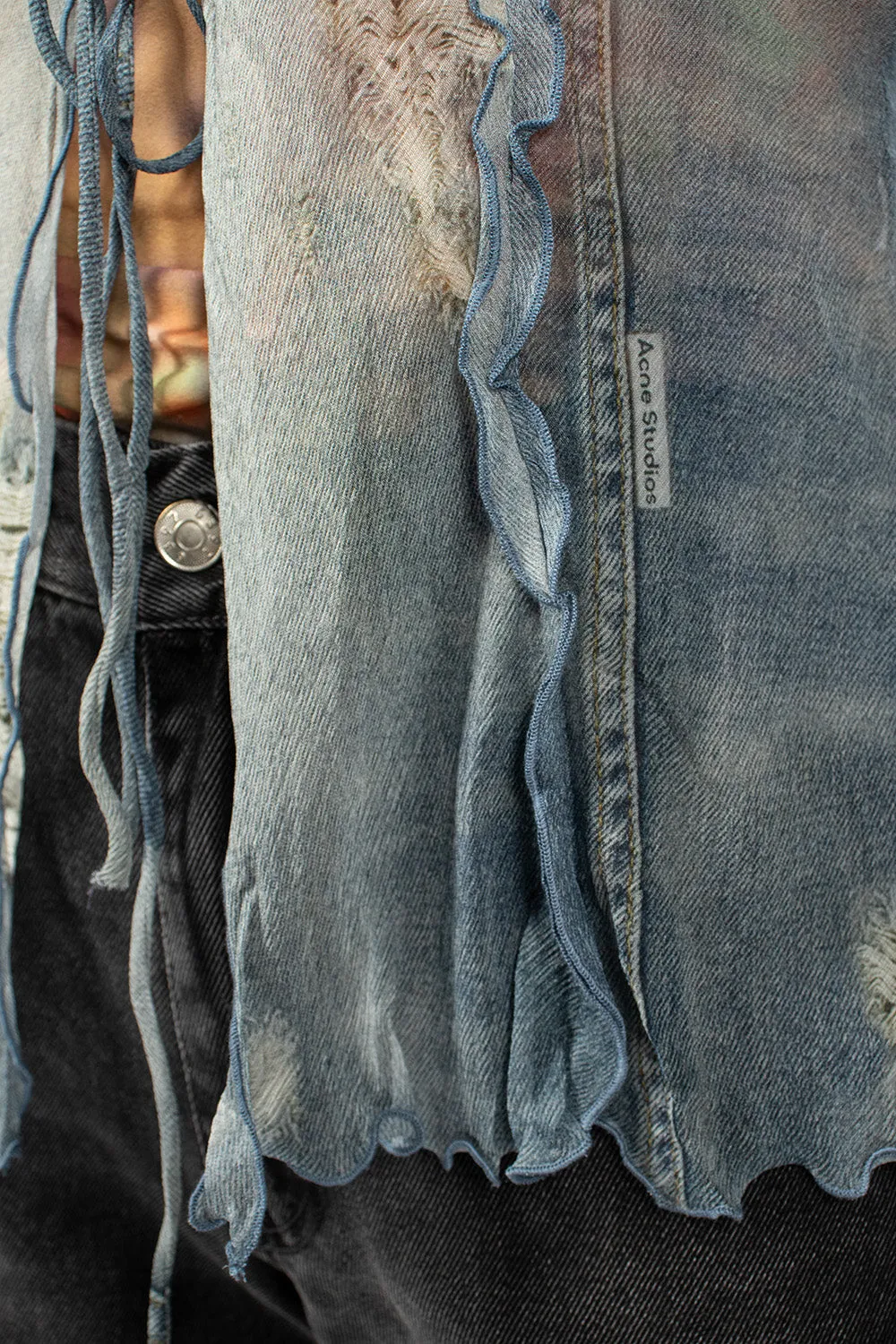 Print Blouse Denim Blue