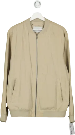 Pull&Bear Beige Suede Zip Up Bomber UK XL