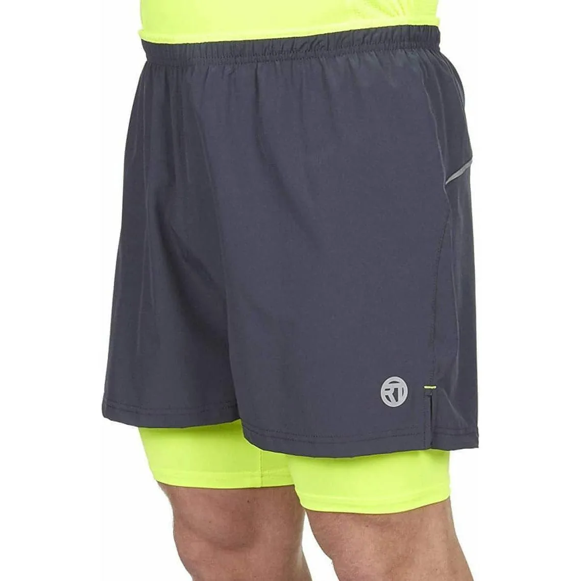 Red Tag Activewear 2 In 1 Mens Running Shorts - Grey