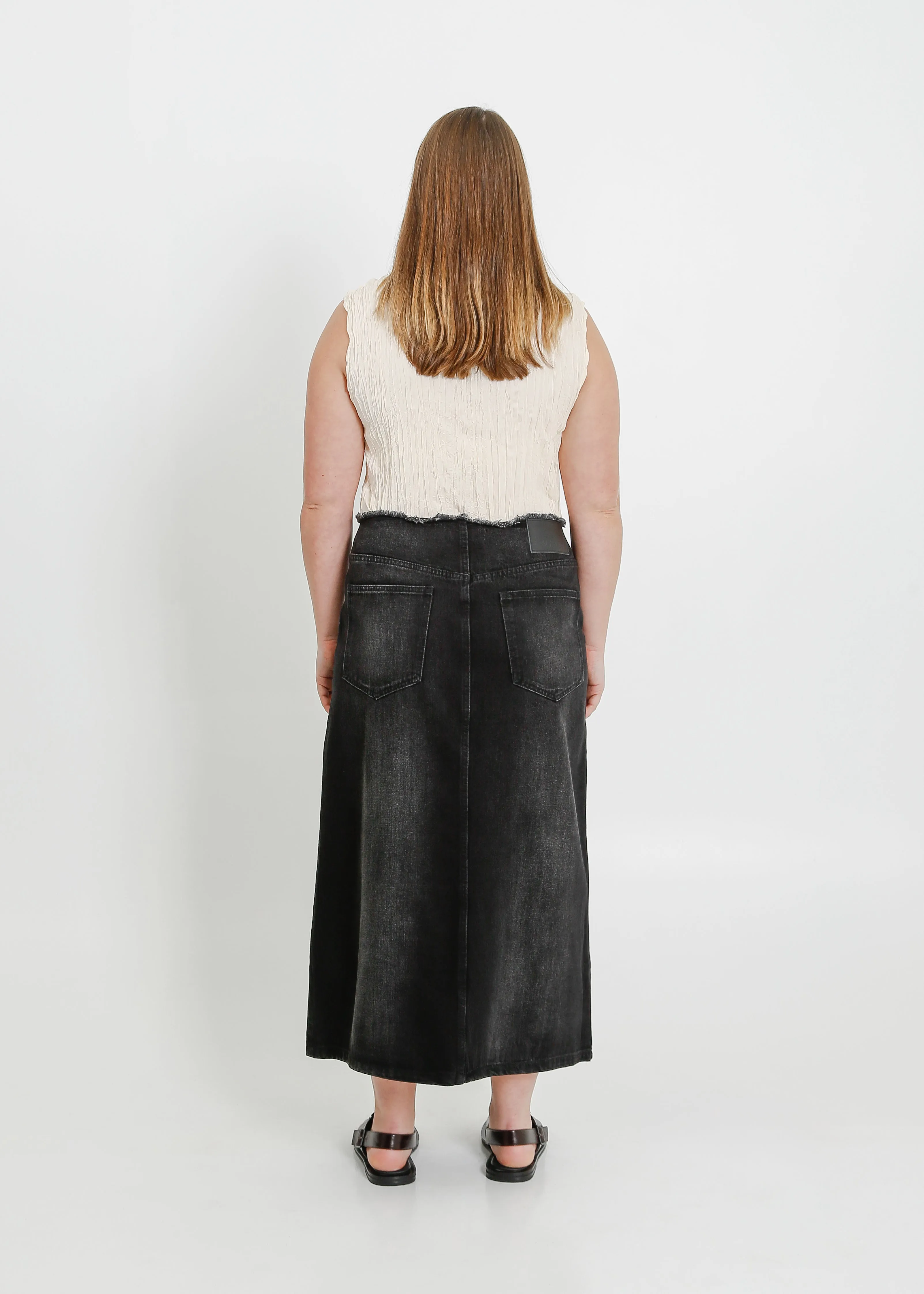 REIGN DENIM SKIRT / BLACK