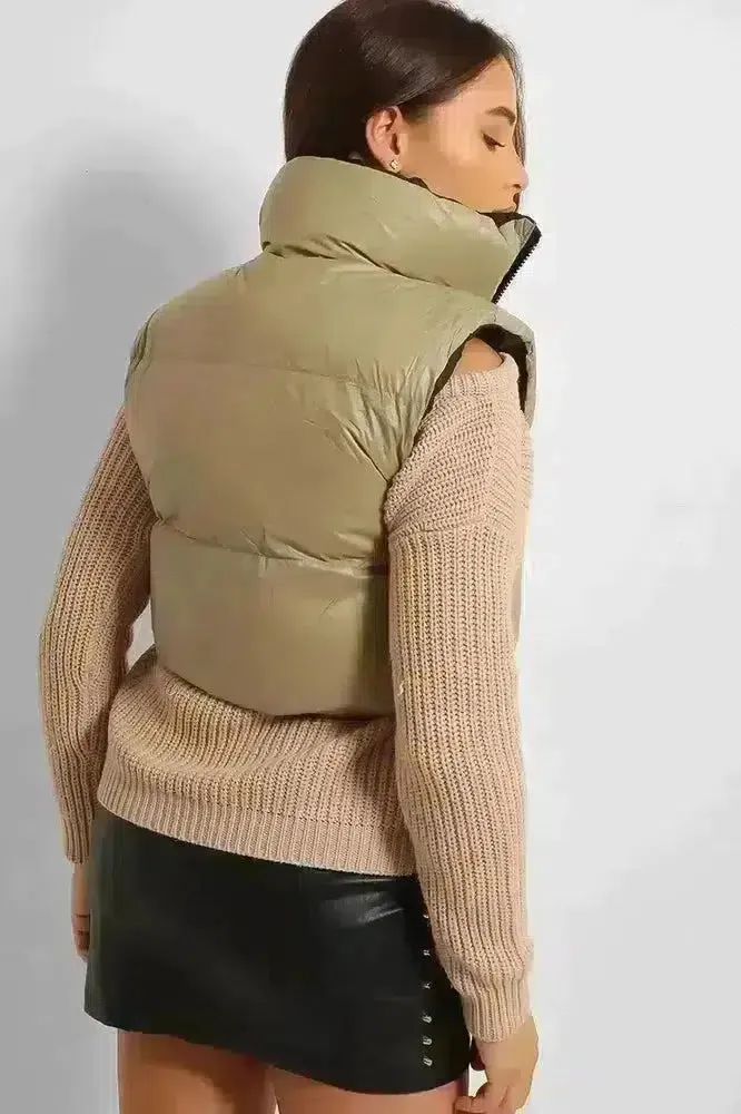 Reversible Cropped Puffer Gilet