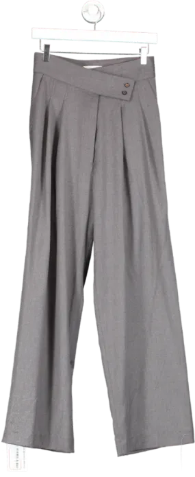 Seliijan Grey High Waisted Straight Leg Trousers UK 8